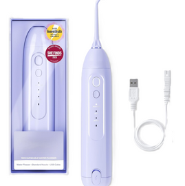 Water Flosser for Teeth – Cordless Rechargeable Oral Irrigator – Waterproof, Portable Dental Cleaning with Jet Tip – Braces Home Travel - Lilac