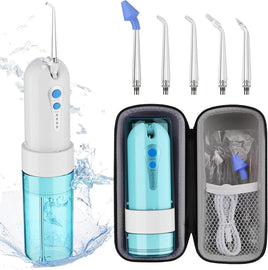 Water Dental Flosser for Teeth Cleaning and Flossing with Travel Size Case – Rechargeable Oral Irrigator, Portable Water Flosser for Adults