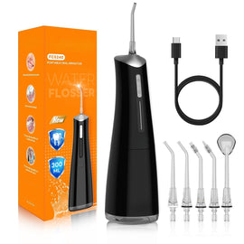 Water Dental Flosser Cordless Oral Irrigator with 300ml 5 Tips 4 Modes USBCharger Portable Travle Irrigation Cleaner IPX7 Electric Irrigador Dental