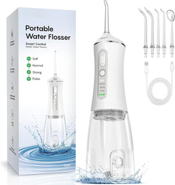 Water Dental Flosser for Teeth, 300ML Cordless Flosser with Constant Pressure, Rechargeable Oral Irrigator Cleaner for Travel Home Use and Braces