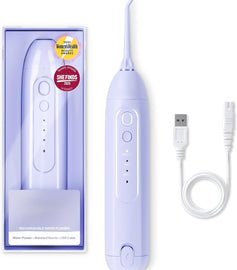 Water Flosser for Teeth – Cordless Rechargeable Oral Irrigator – Waterproof, Portable Dental Cleaning with Jet Tip – Braces Home Travel - Lilac